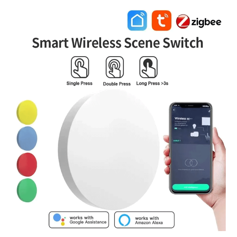 Smart Home Zigbee - Tuya ZigBee – bouton intelligent sans