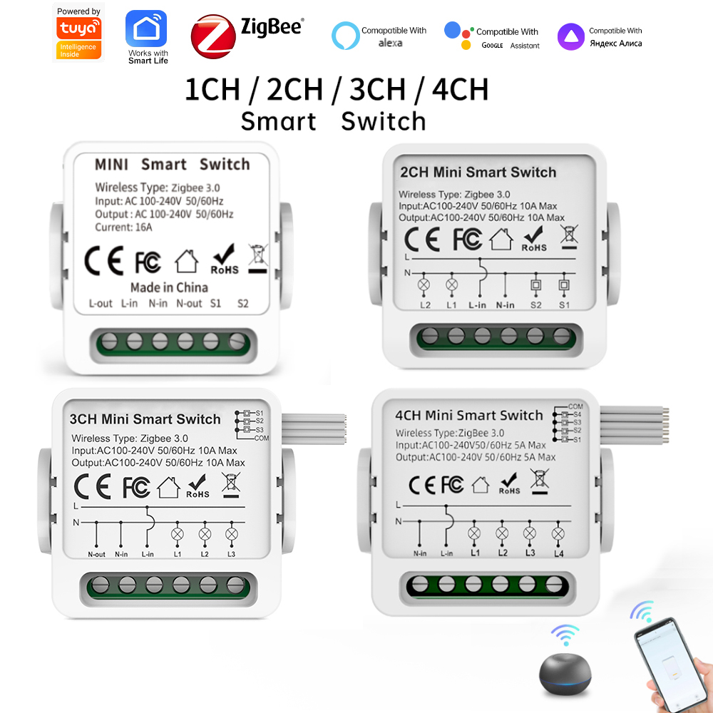 Smart Home Zigbee - Interrupteur intelligent Tuya Zigbee 3.0 1/2/3/4