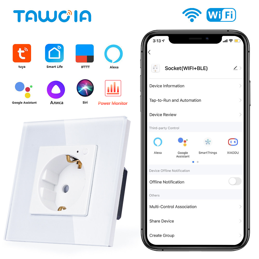 Smart Home Elements - TAWOIA Wifi prise murale norme ue