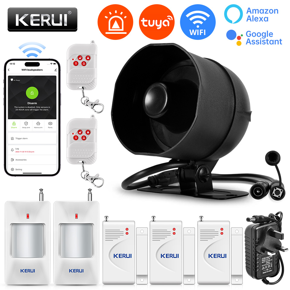Smart Home Ecosystems - KERUI – système d'alarme sirène 120db,
