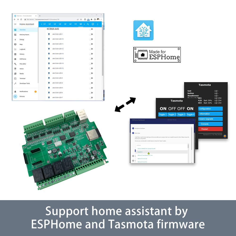 Carte relais KC868-A4S ESP32 E - Smart Home Mqtt avis et prix