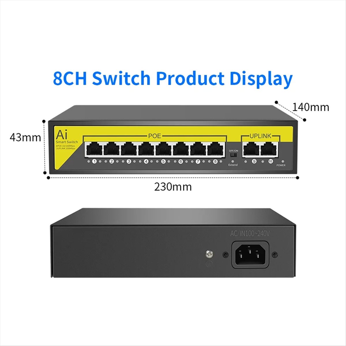 Commutateur POE 48V 8 ports Et - Security Ip Camera avis et prix