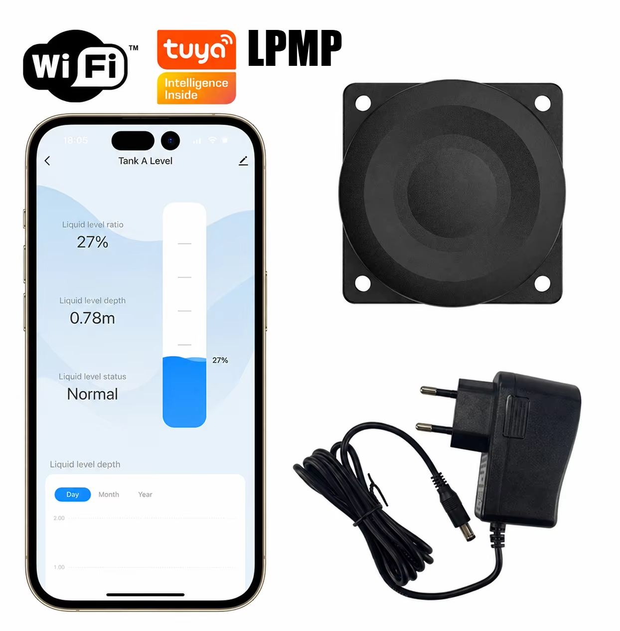 WALE Tuya Smart WiFi Ultrasoni - Smart Home Tuya Ultrasonic Water Tank Level Monitor System avis et prix