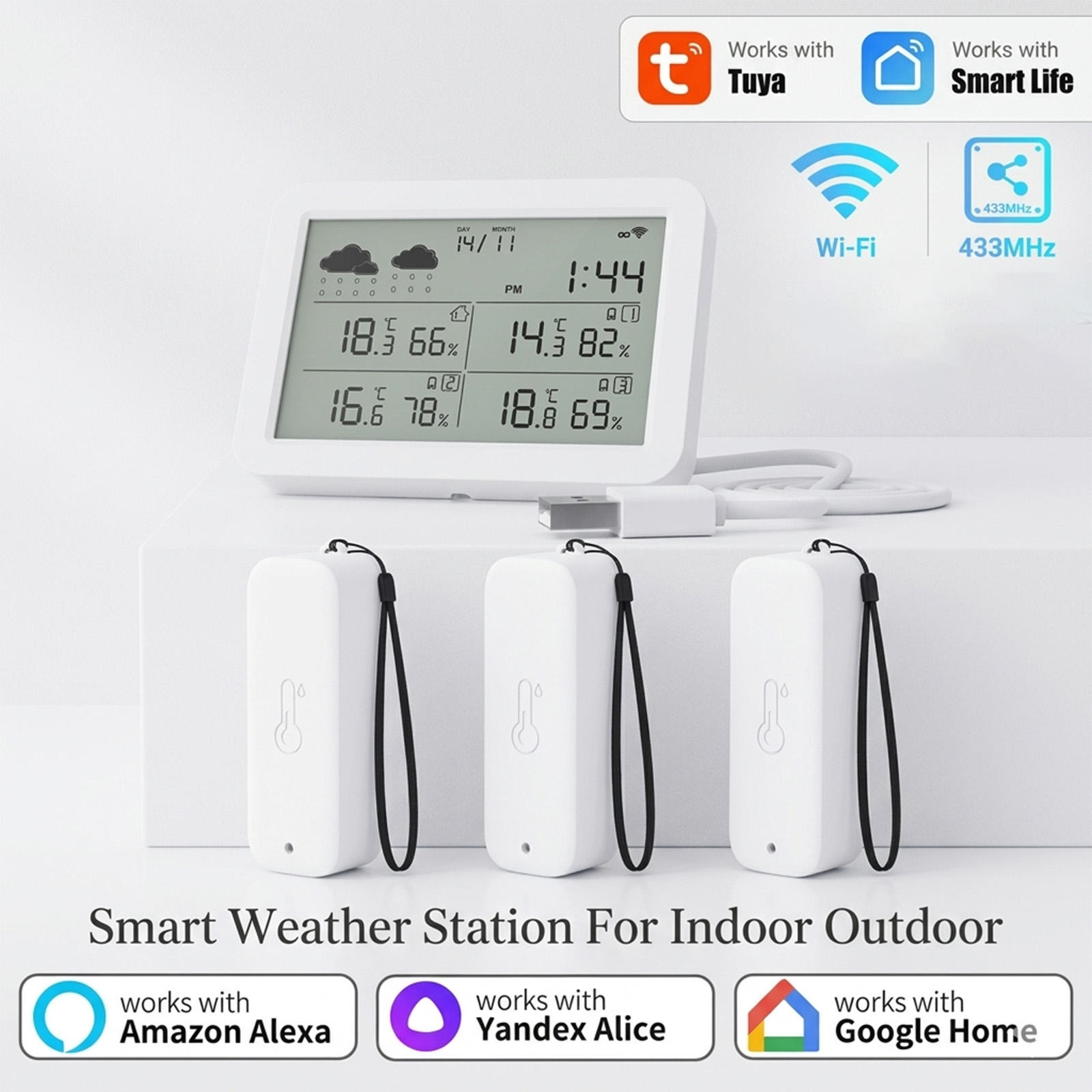 Station météo Tuya WiFi+RF433, - Smart Home Elements avis et prix